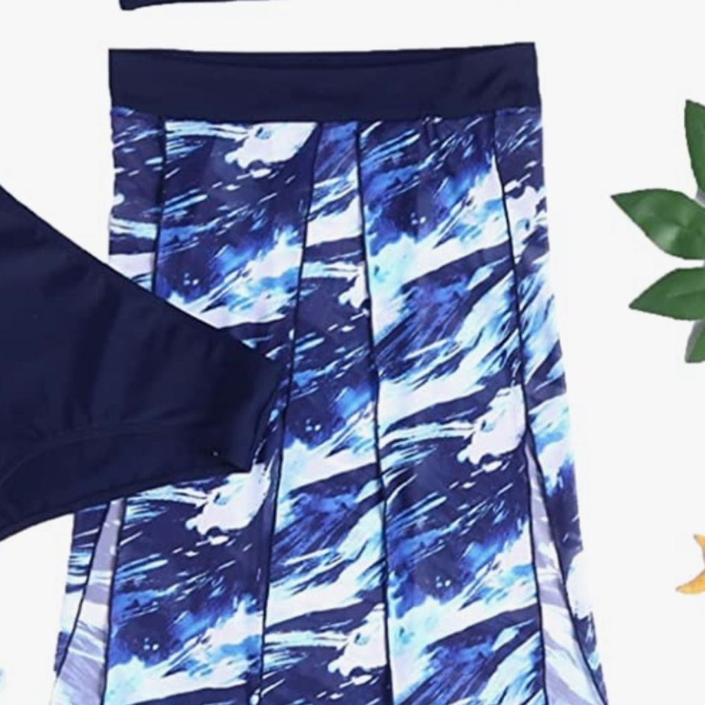AI’mage Ocean wave swimsuit cover up skirt NWOT